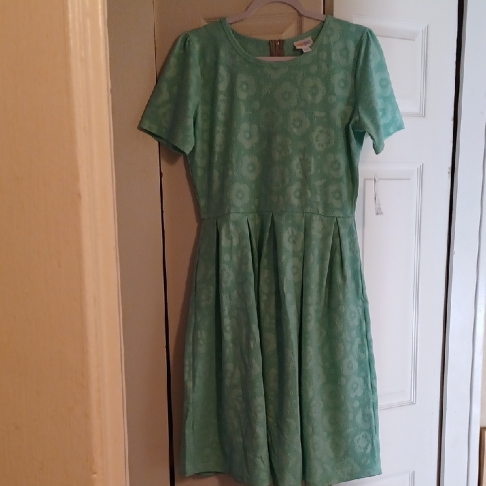 LuLaRoe Aqua Floral Midi Dress